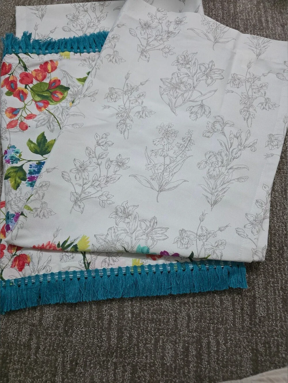 The Pioneer Woman 2 Blooming Bouquet Curtain Panels Cottagecore Farmhouse Floral
